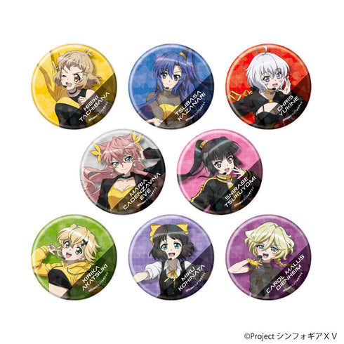 『戦姫絶唱シンフォギアXV』ホログラム缶バッジ(57mm)01/コンプリートセット(全8種)(描き下ろしイラスト)